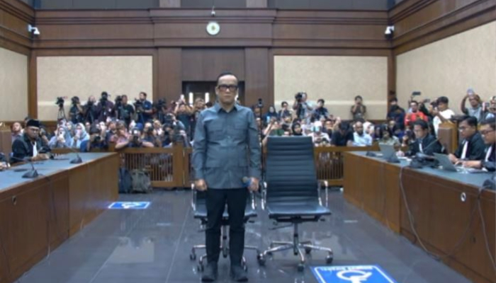 Mantan Wakil Menteri Ketenagakerjaan Immanuel Ebenezer Gerungan menjalani persidangan pembacaan putusan kasus korupsi sertifikasi K3 di Pengadilan Tipikor Jakarta Pusat