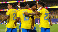 Pemain Kolombia merayakan kemenangan atas Ghana pada babak 32 besar Piala Dunia 2026