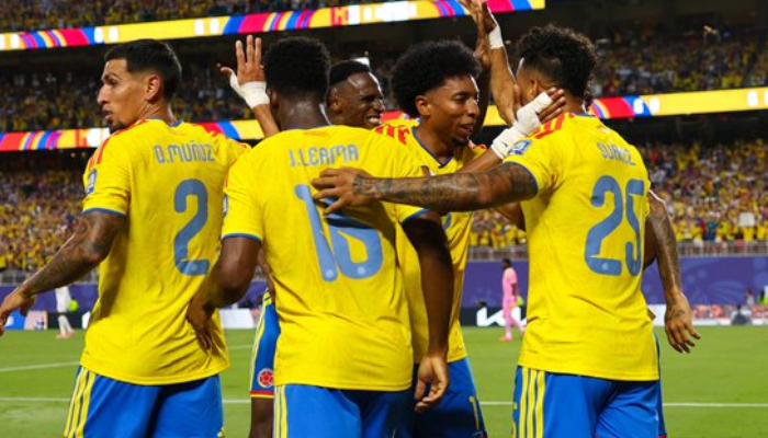 Pemain Kolombia merayakan kemenangan atas Ghana pada babak 32 besar Piala Dunia 2026