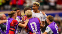 Pemain Norwegia Antonio Nusa pencetak gol ke gawang Pantai Gading